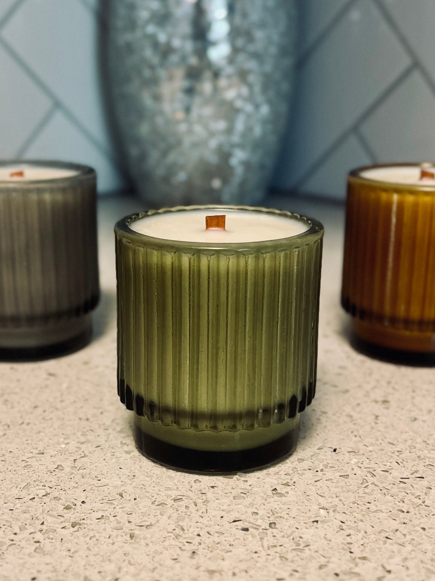 Vintage Luxe Green 7oz. Non - Toxic Candle - Glass - Modern Vintage Candle