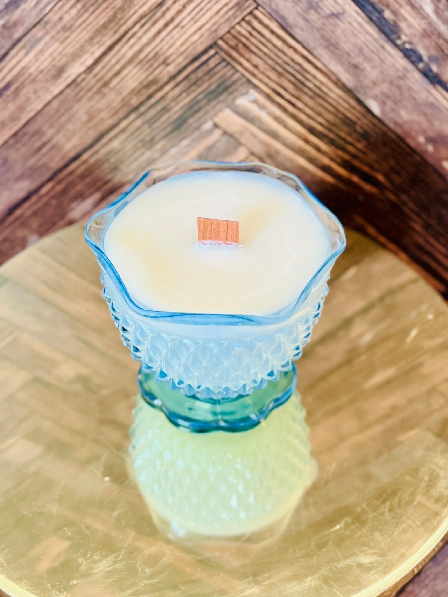 Blue Diamond - Glass - Modern Vintage Candle