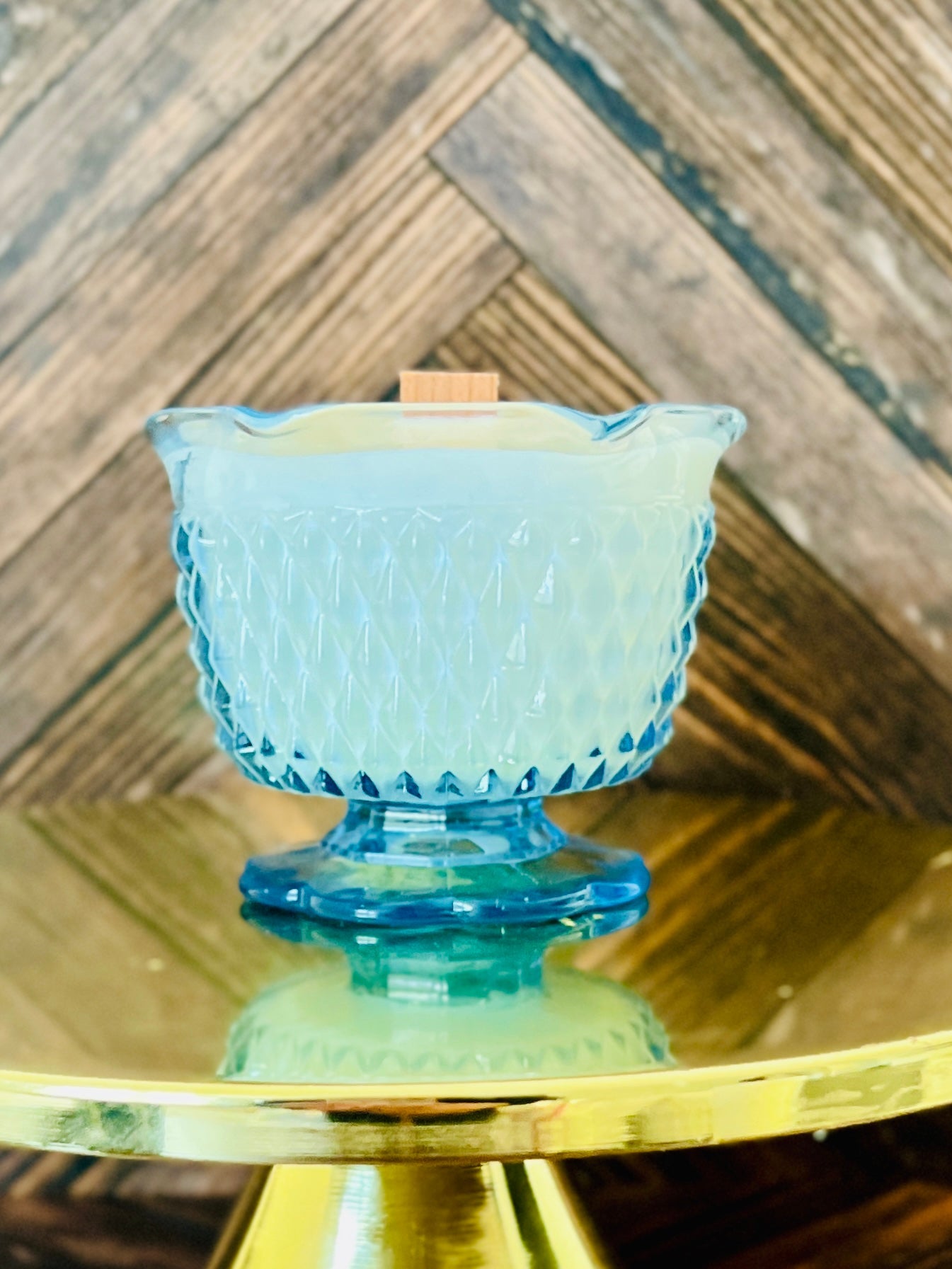 Blue Diamond - Glass - Modern Vintage Candle