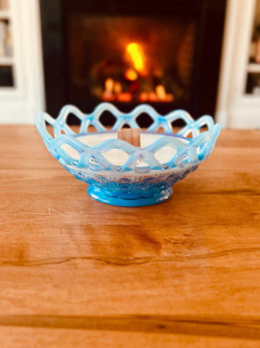 Blue Lacey - Glass - Modern Vintage Candle