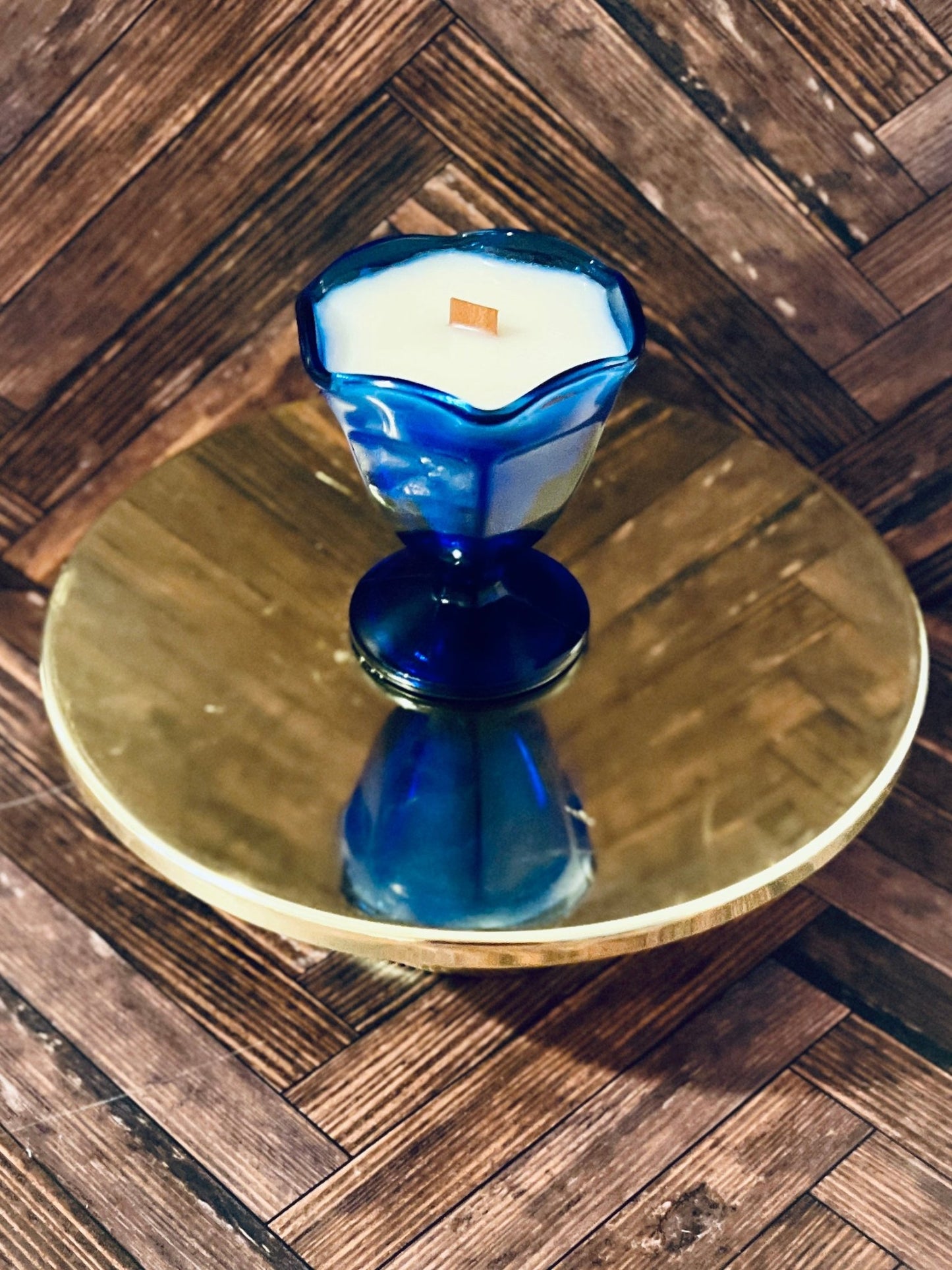 Blue Tulip - Glass - Modern Vintage Candle