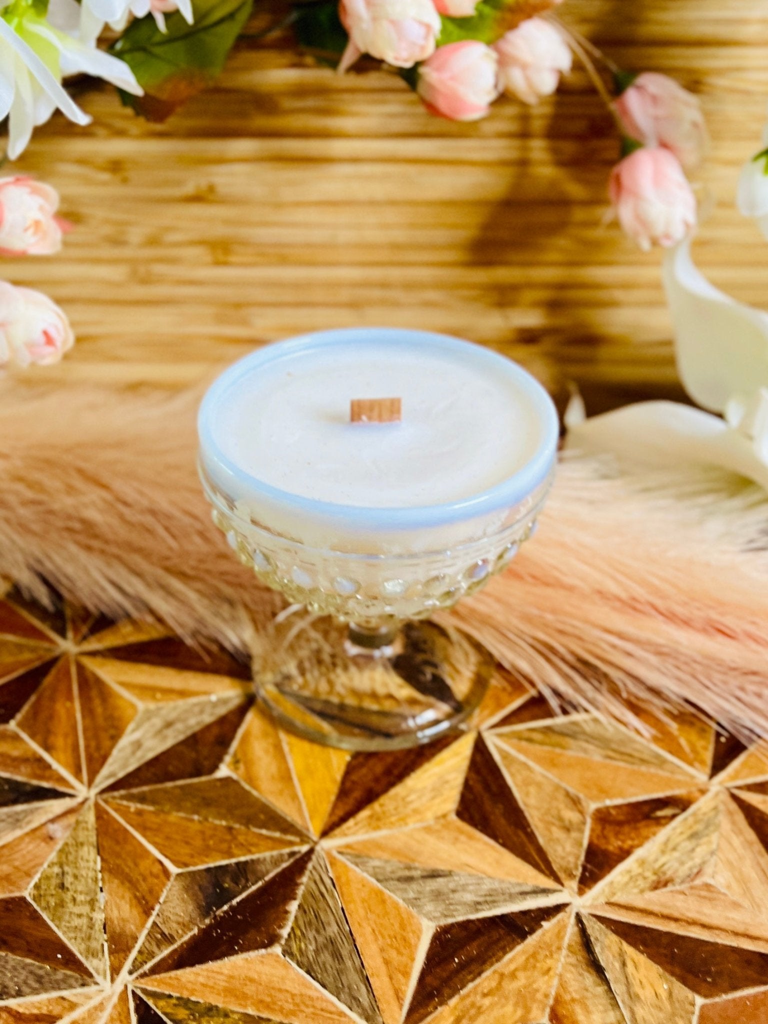 Champagne Moonstone - Moonstone Glass - Modern Vintage Candle