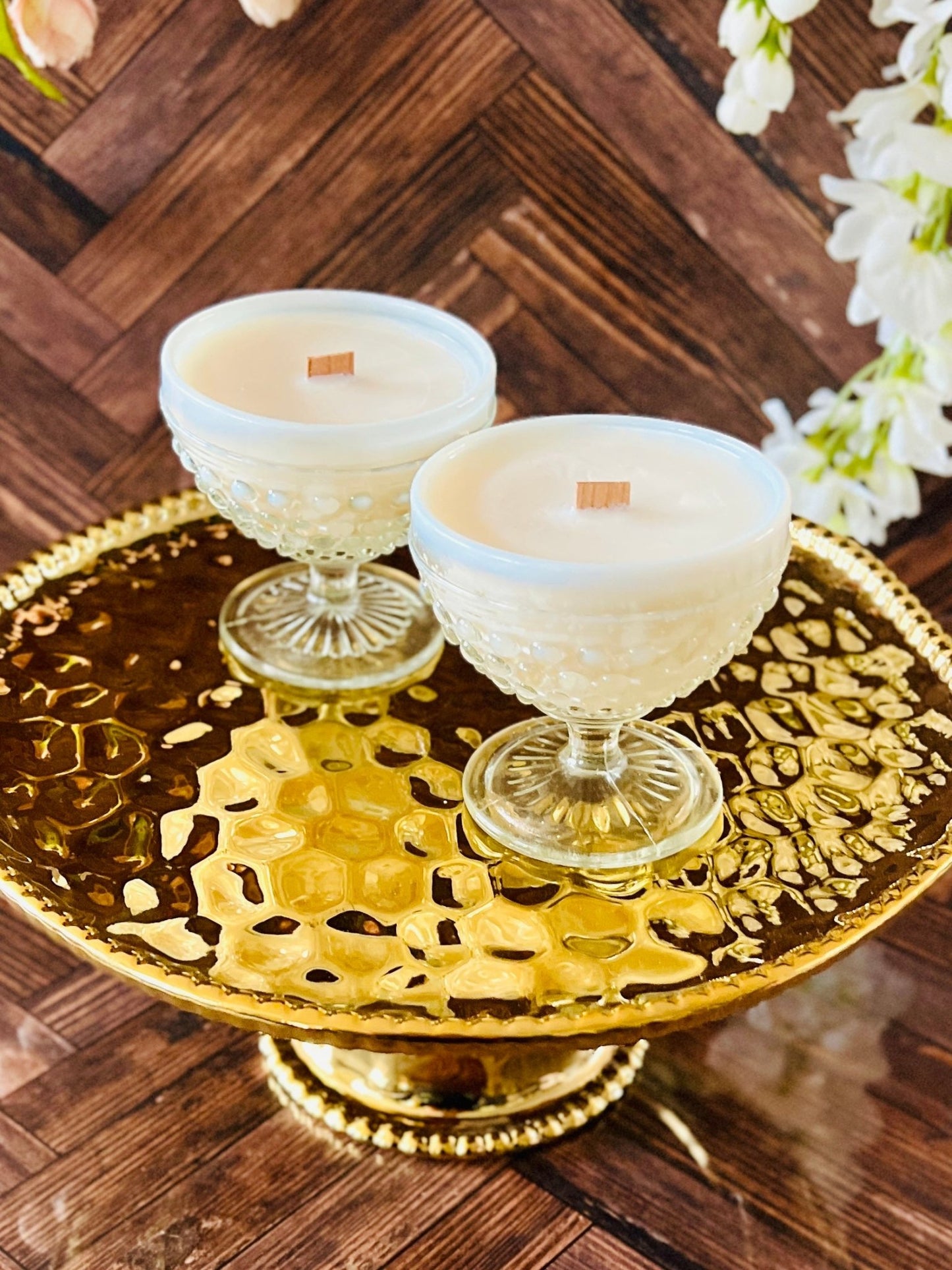 Champagne Moonstone - Moonstone Glass - Modern Vintage Candle