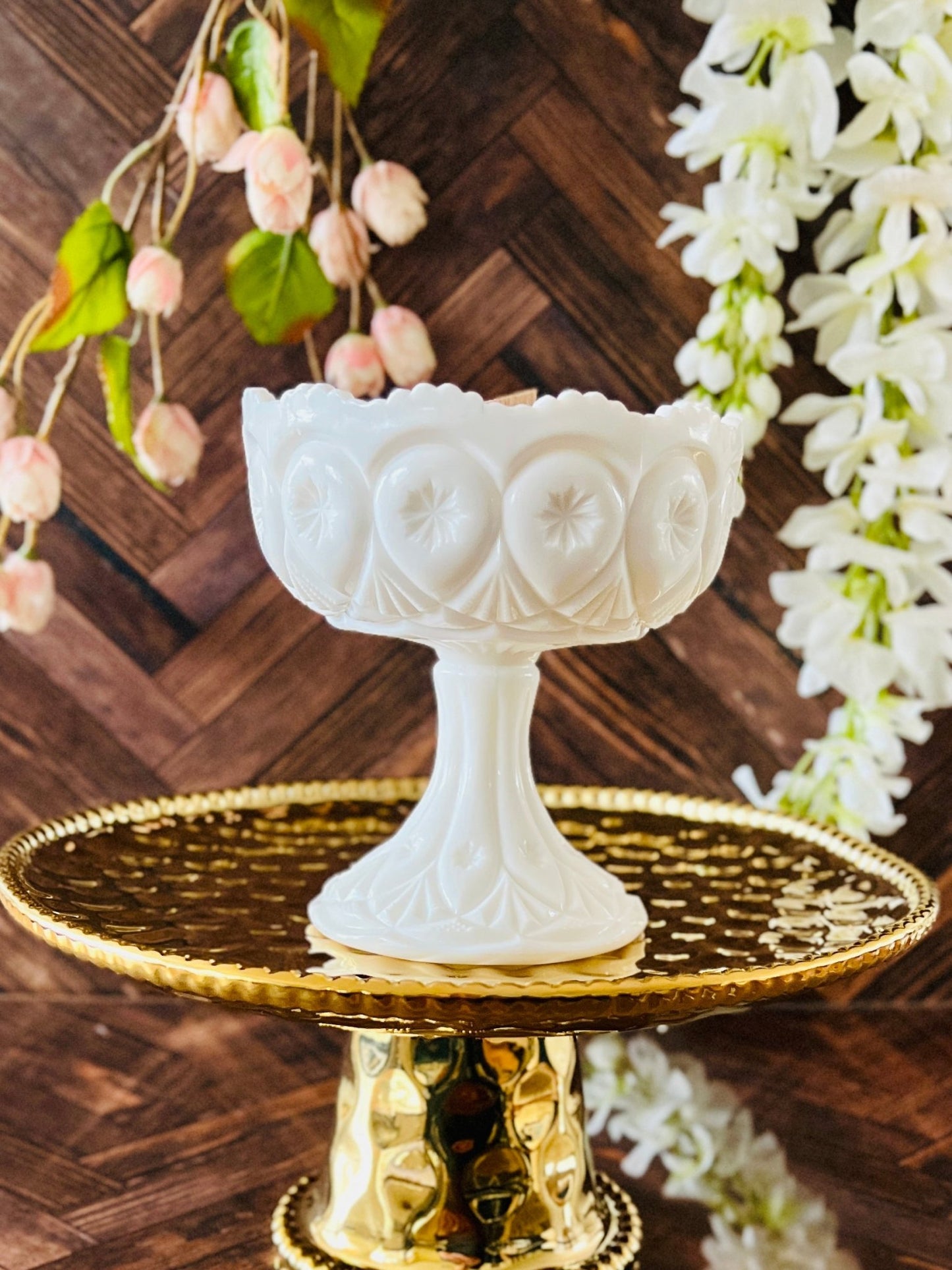 Cloud Chalice - Milk Glass - Modern Vintage Candle