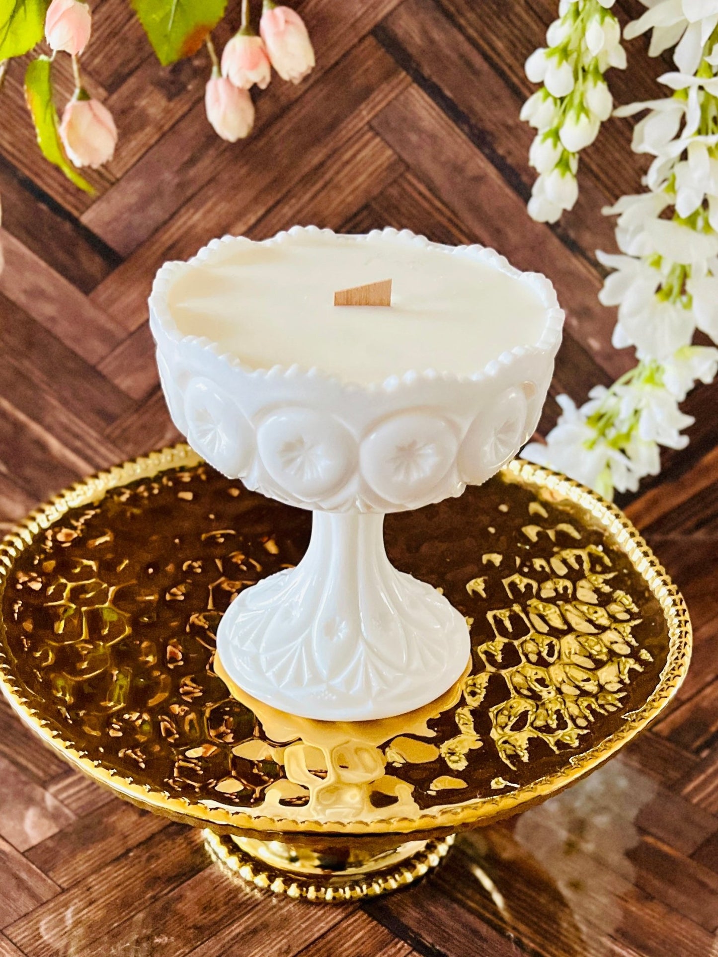 Cloud Chalice - Milk Glass - Modern Vintage Candle