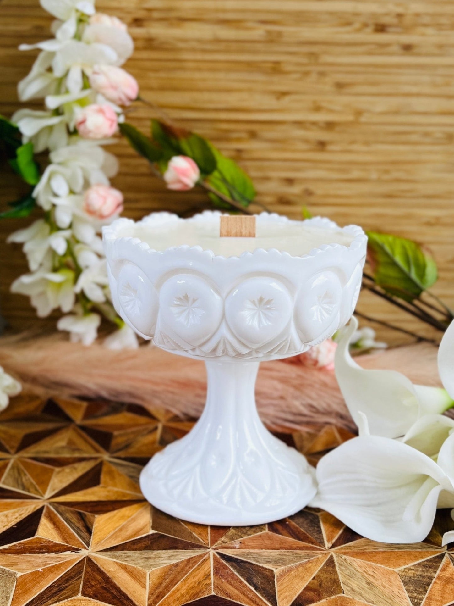 Cloud Chalice - Milk Glass - Modern Vintage Candle