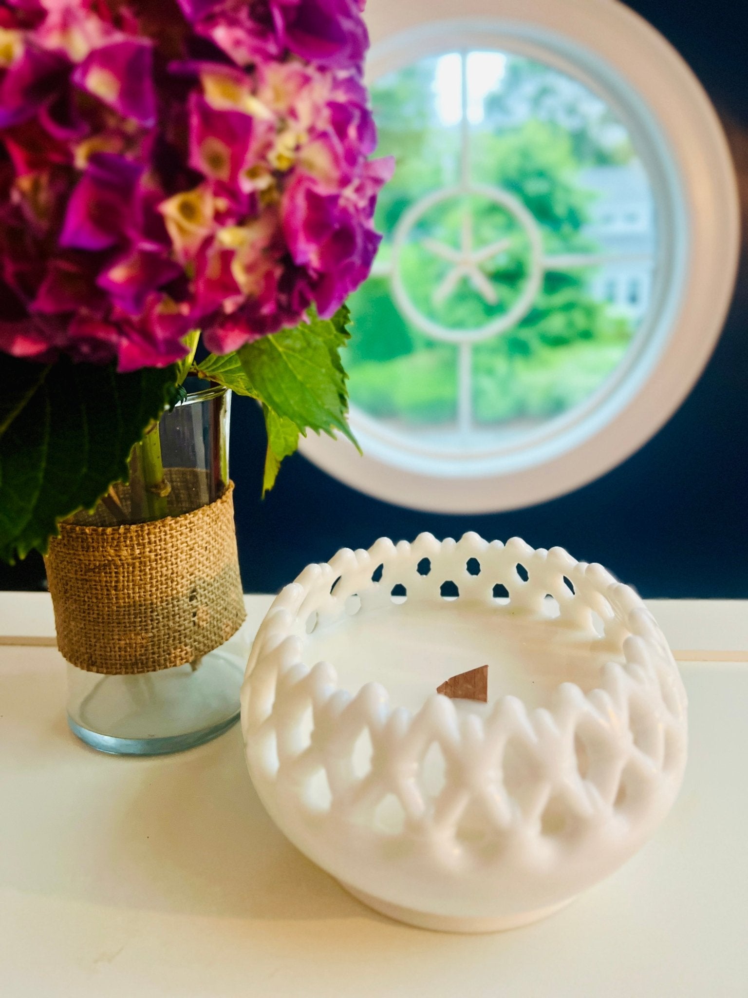 Doric Lace - Milk Glass - Modern Vintage Candle