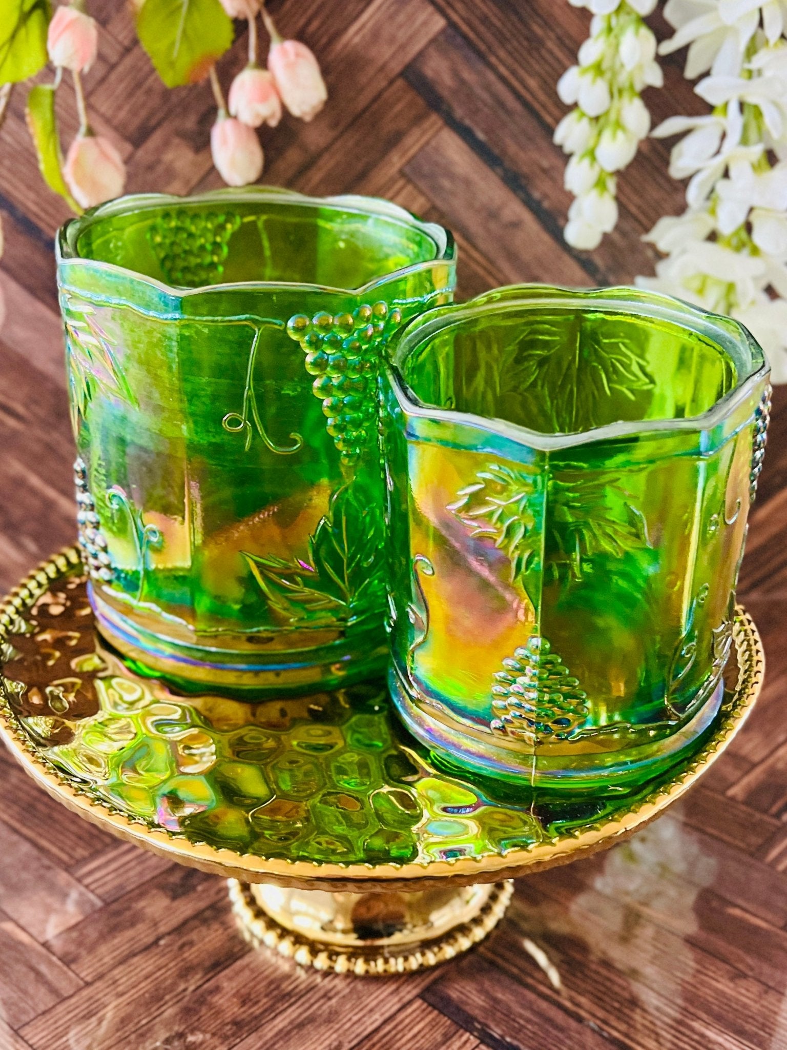 Gargantuan Green - Carnival Glass - Modern Vintage Candle