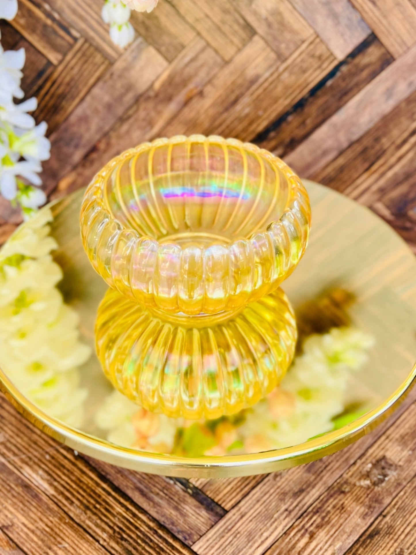 Gold Carnival - Carnival Glass - Modern Vintage Candle