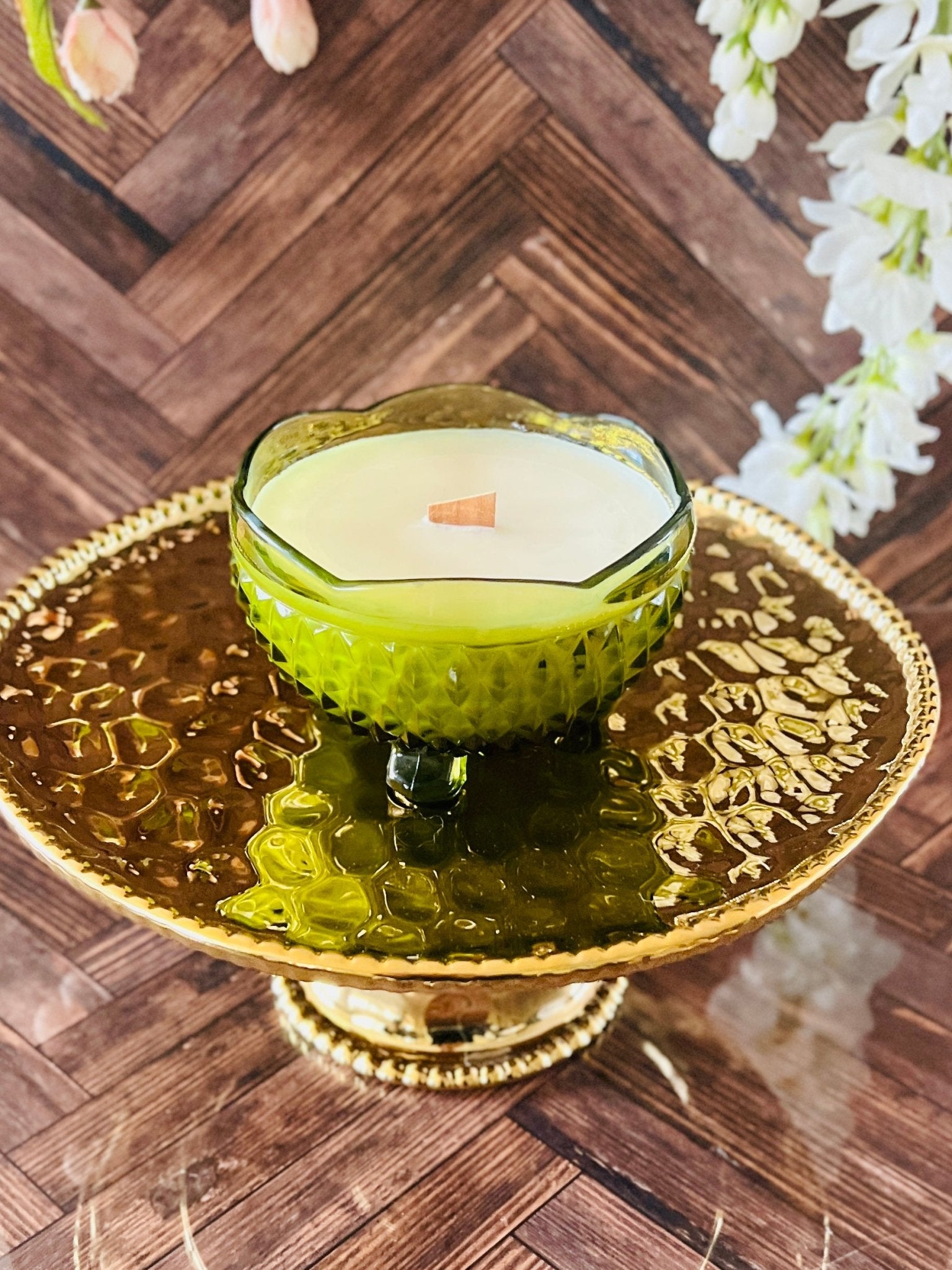 Green Diamond - Glass - Modern Vintage Candle