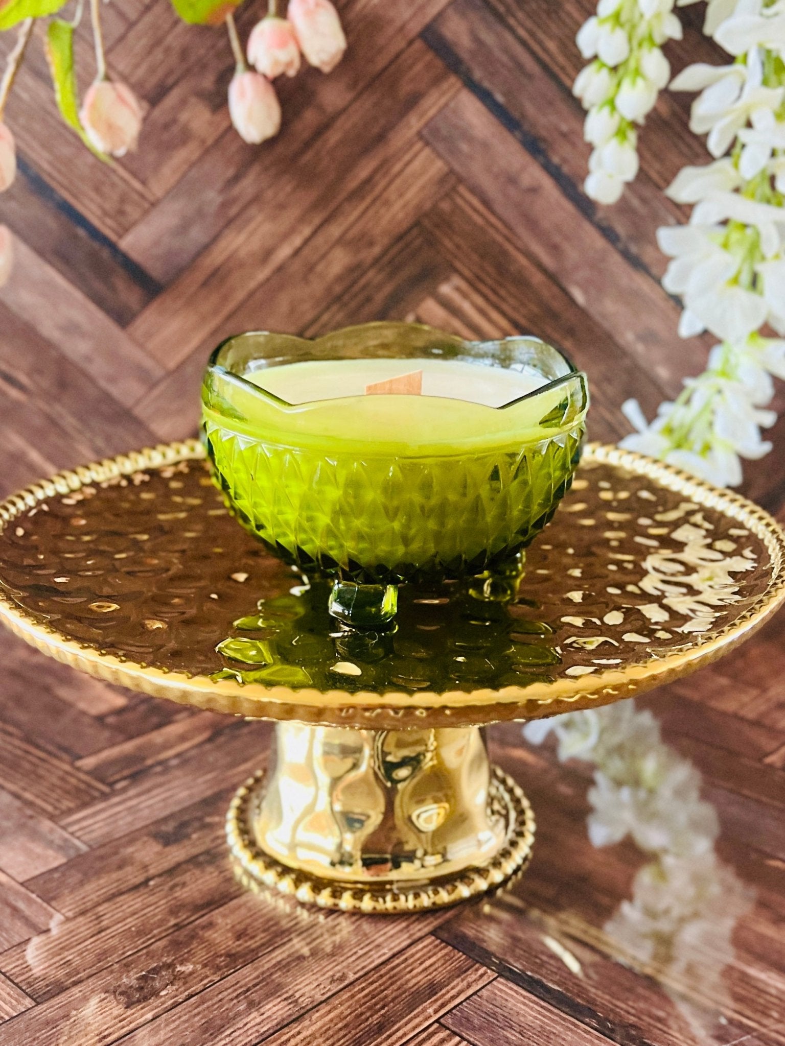 Green Diamond - Glass - Modern Vintage Candle