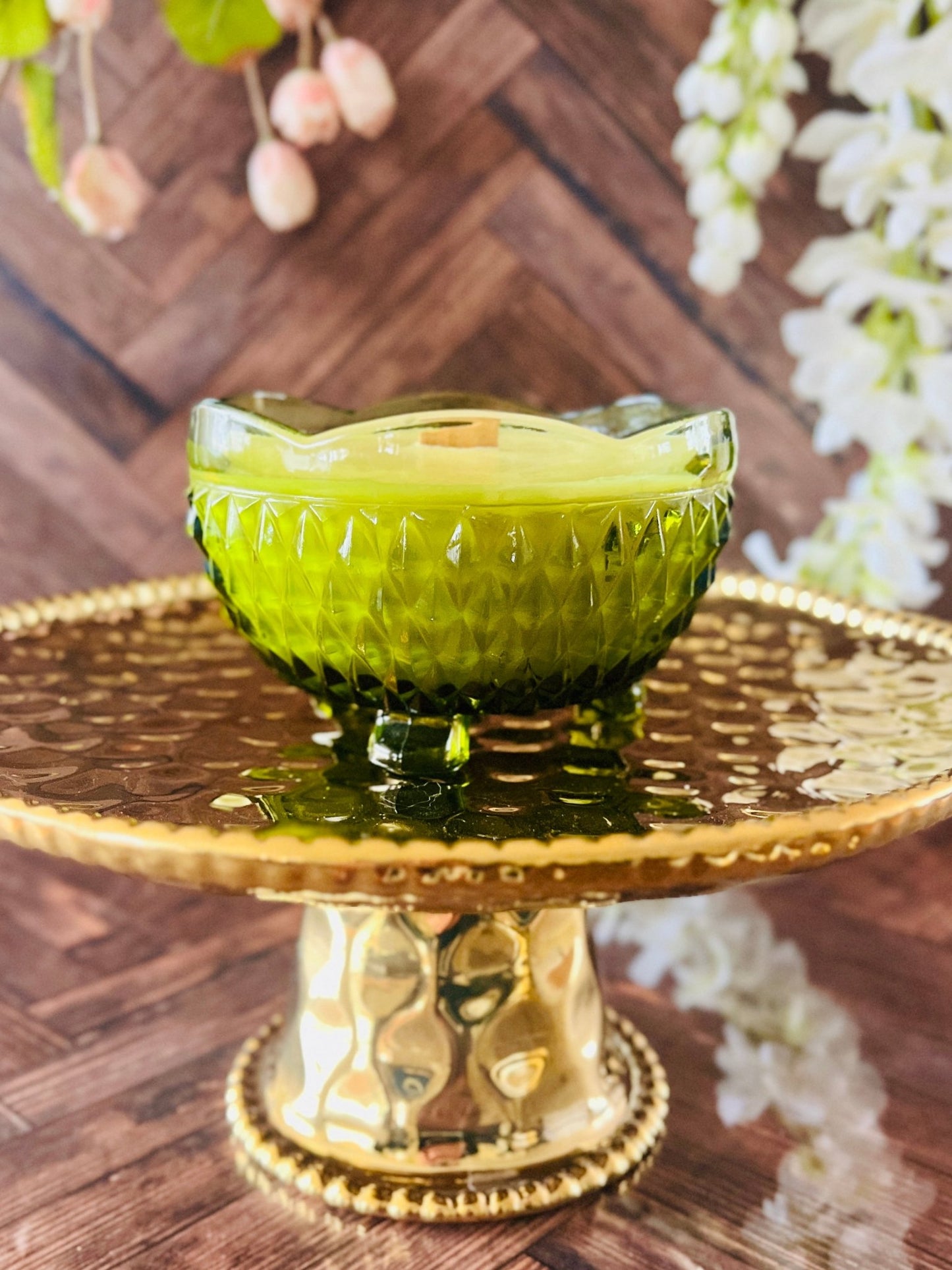 Green Diamond - Glass - Modern Vintage Candle