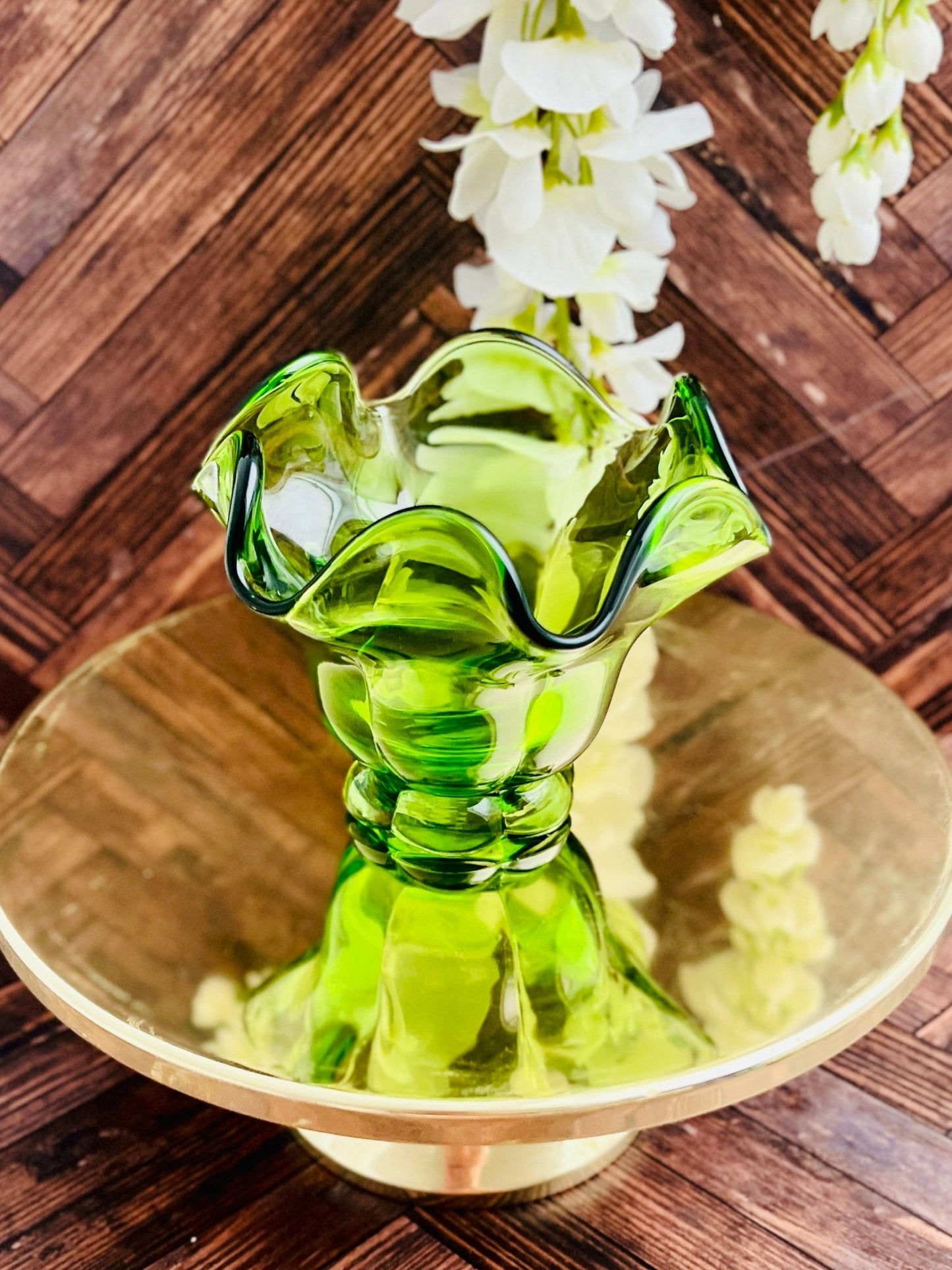 Green Hanky - Glass - Modern Vintage Candle