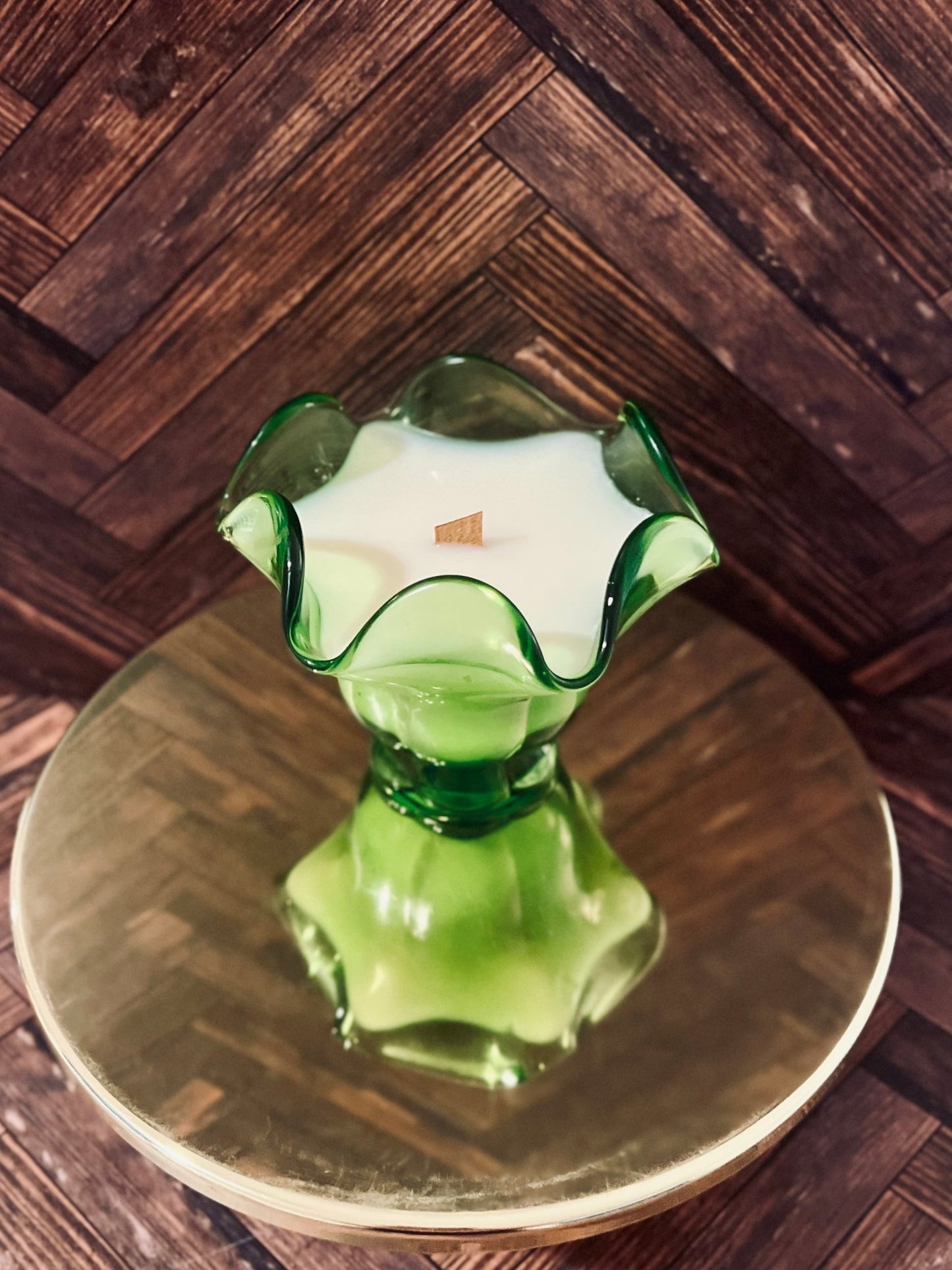 Green Hanky - Glass - Modern Vintage Candle