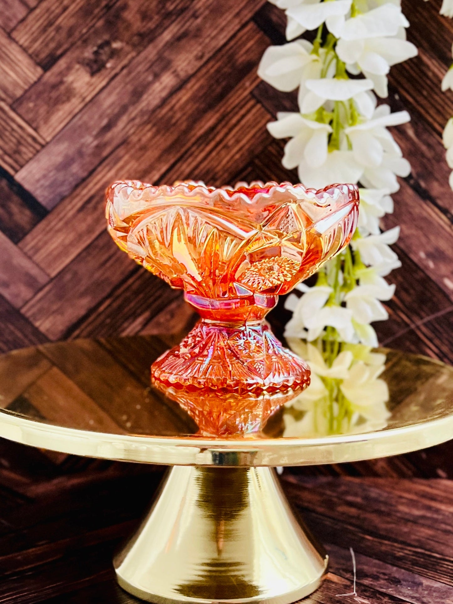 Hobstar Carnival - Carnival Glass - Modern Vintage Candle