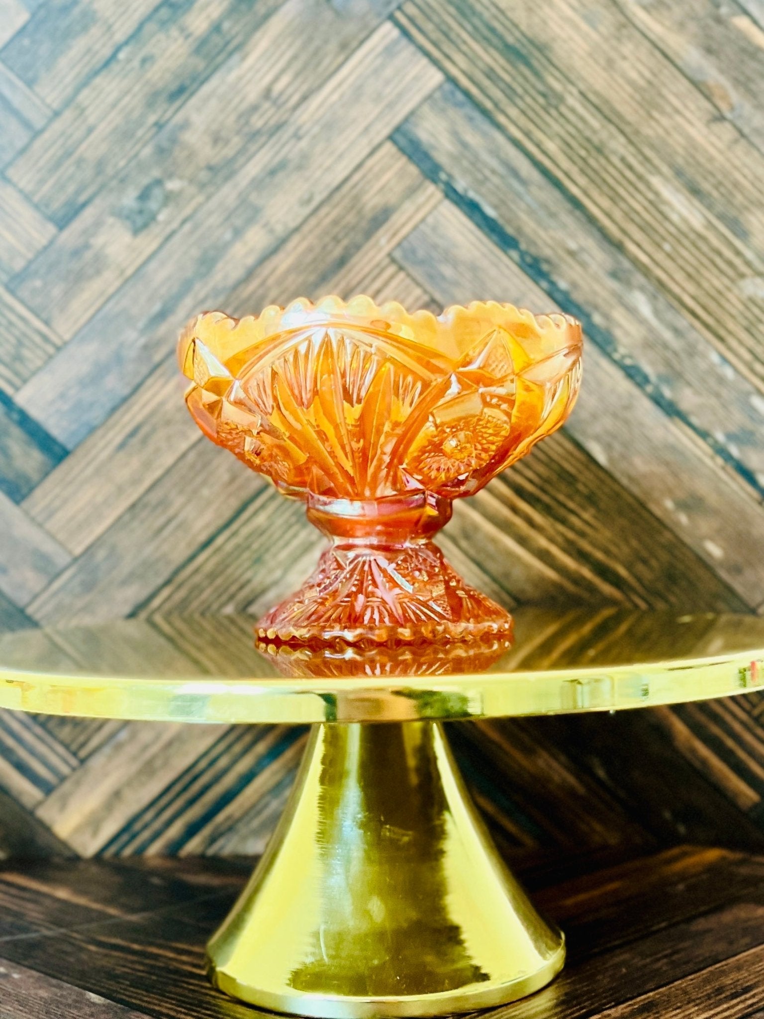 Hobstar Carnival - Carnival Glass - Modern Vintage Candle