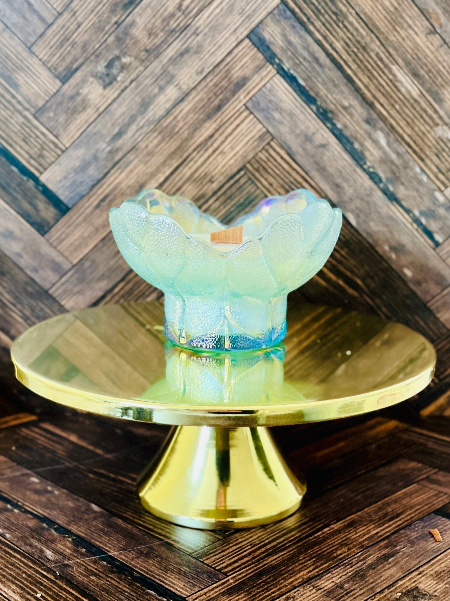 Ice Blue - Carnival Glass - Modern Vintage Candle