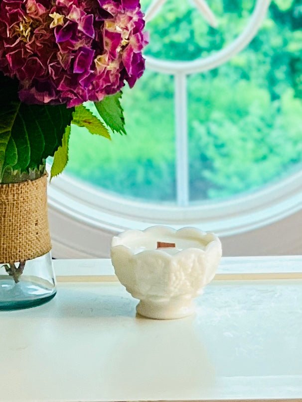 Jardiniere - Milk Glass - Modern Vintage Candle