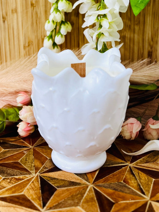 Okey Dokey Artichokey - Milk Glass - Modern Vintage Candle