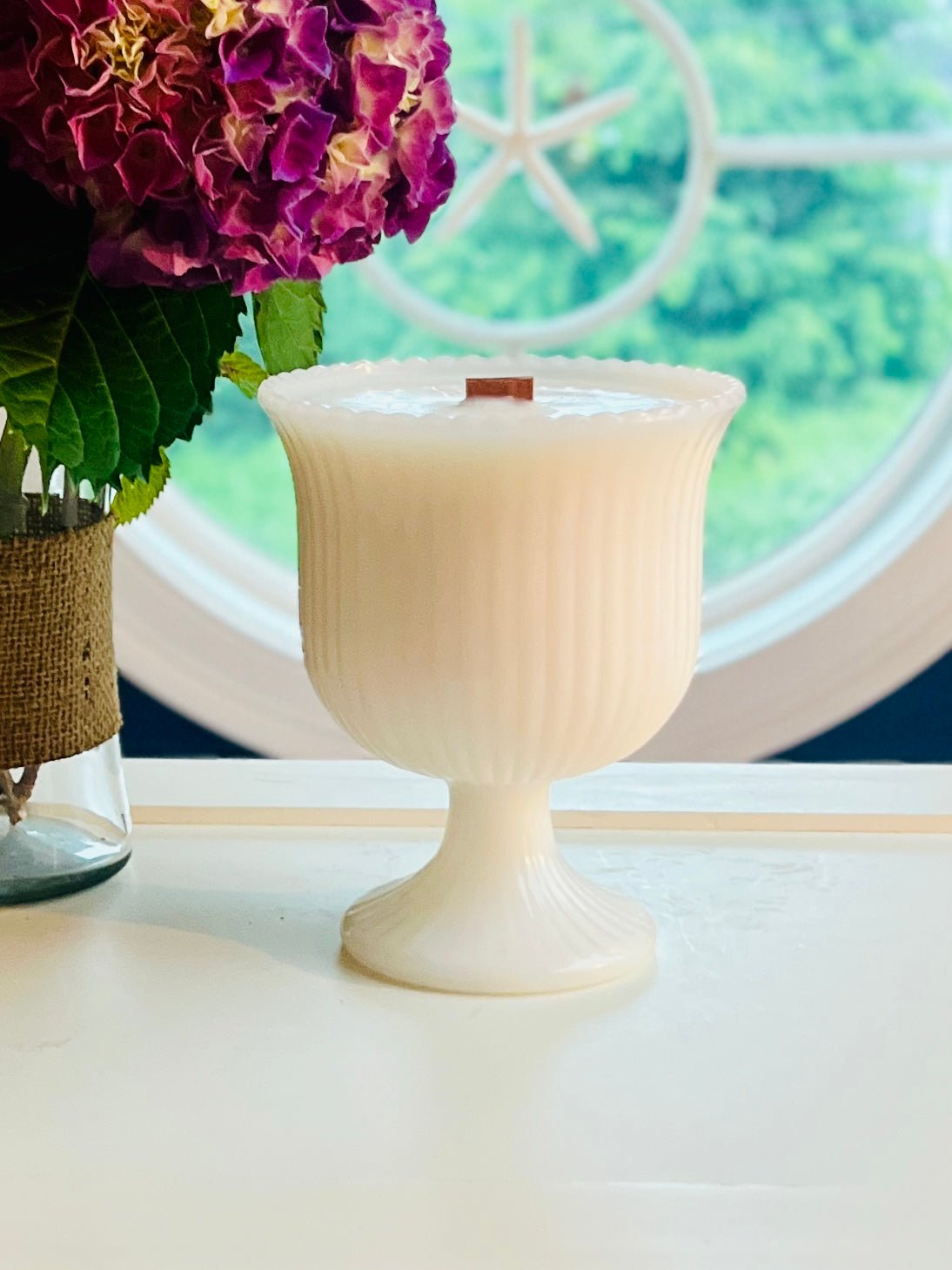 The Ribbed One - Milk Glass - Modern Vintage Candle