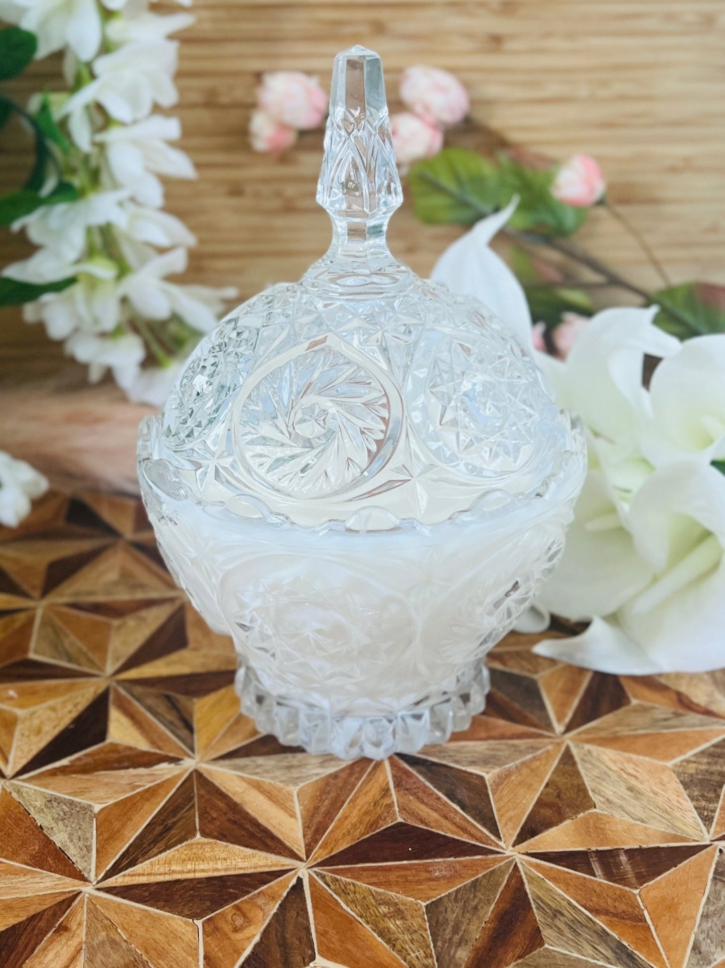 The Star Victorian - Early American Pattern Glass - Modern Vintage Candle