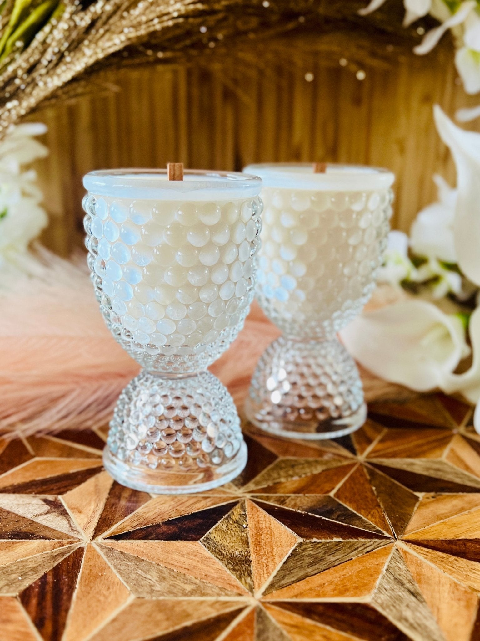 Thousand Eyes - Depression Glass - Modern Vintage Candle