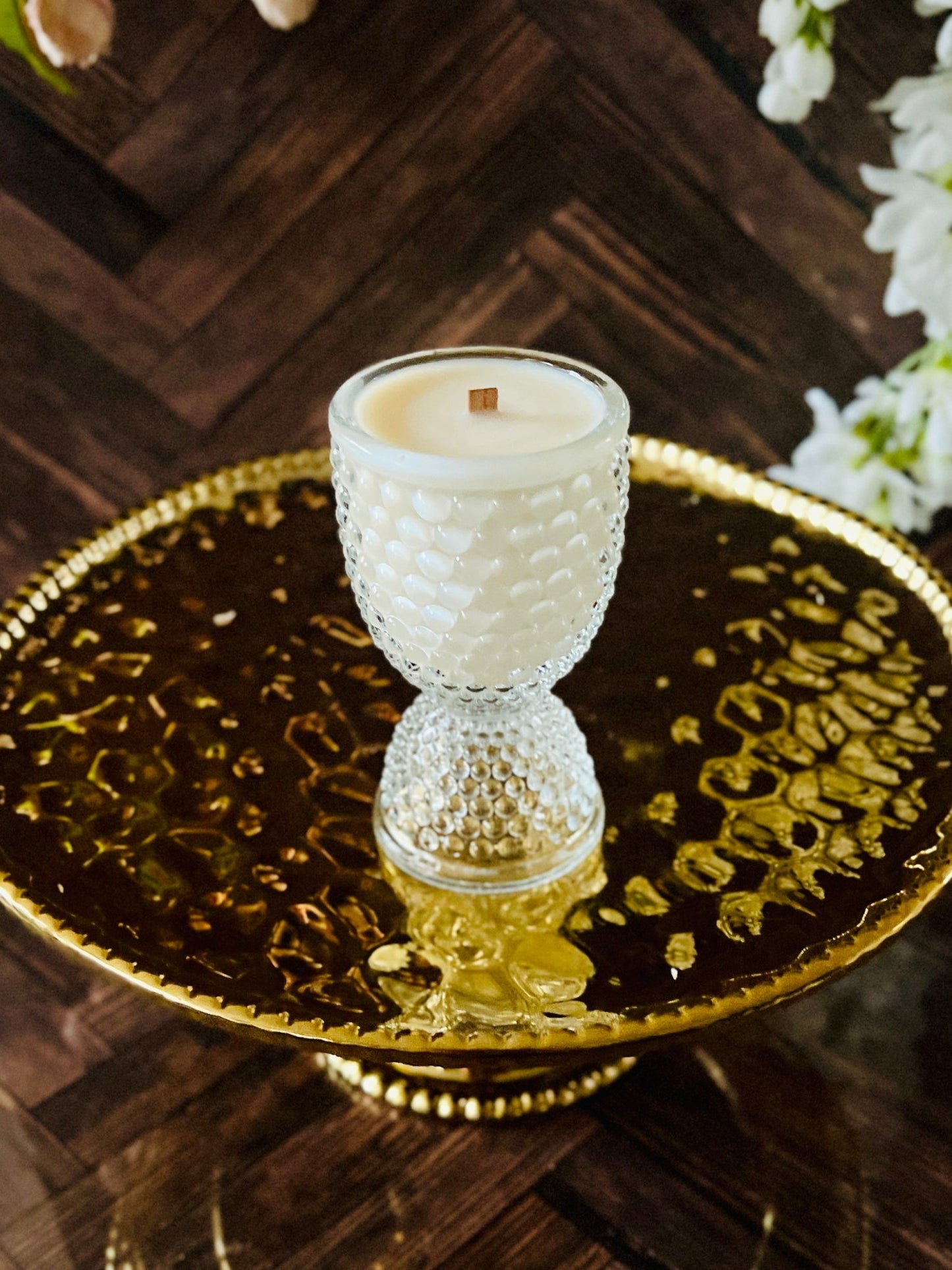 Thousand Eyes - Depression Glass - Modern Vintage Candle