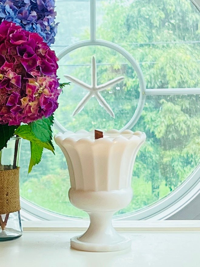 Urnestly Beautiful - Milk Glass - Modern Vintage Candle