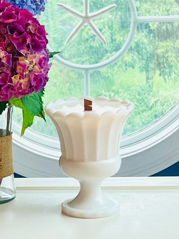 Urnestly Beautiful - Milk Glass - Modern Vintage Candle