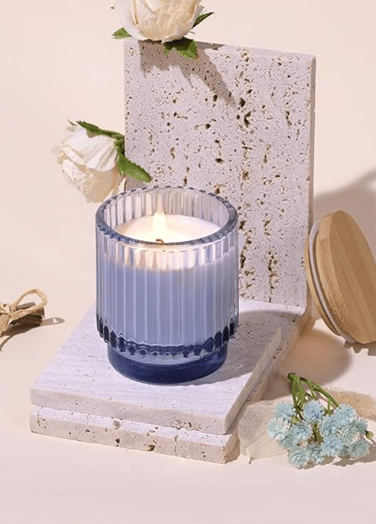 Vintage Luxe Blue 7oz. Non - Toxic Candle - Glass - Modern Vintage Candle